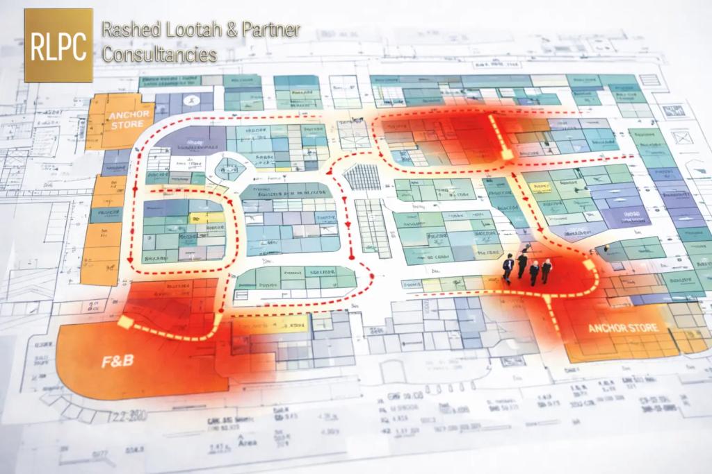 Tenant mix planning discussion during mall design
