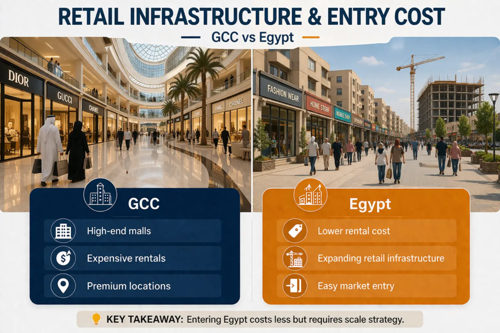 Retail infrastructure GCC vs Egypt