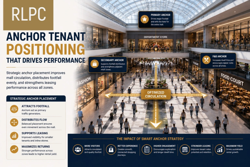 Anchor tenant positioning strategy for improving mall circulation and leasing performance