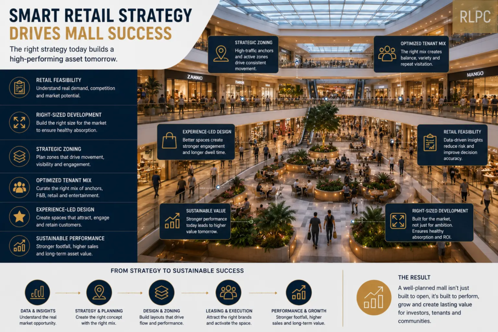 Retail feasibility, zoning and tenant mix strategy improving shopping mall performance in emerging retail markets